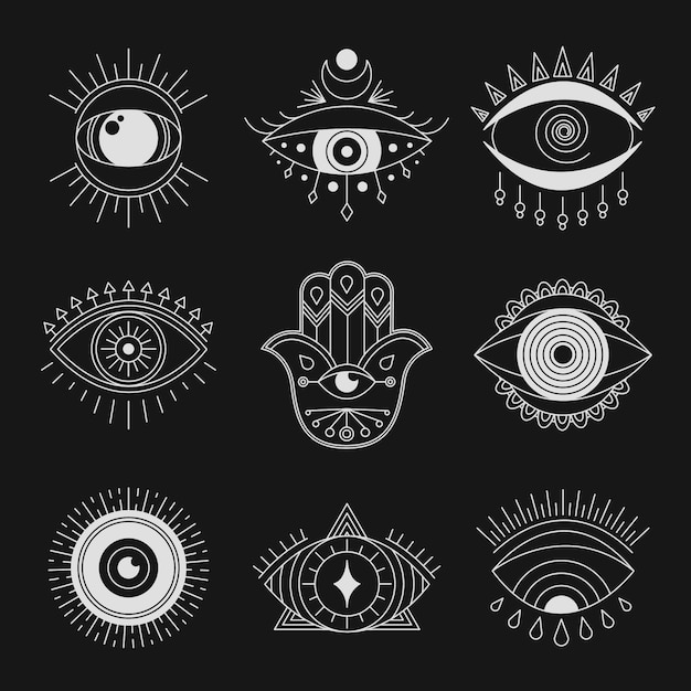 Free vector evil eye symbol set