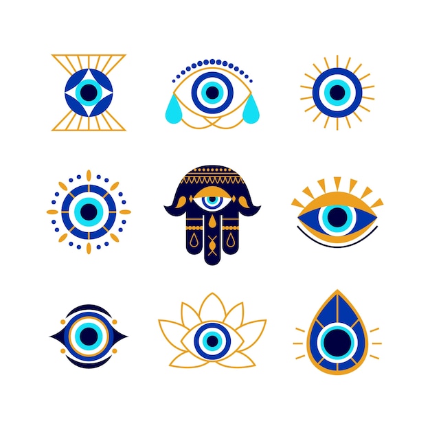 Free vector evil eye symbol set