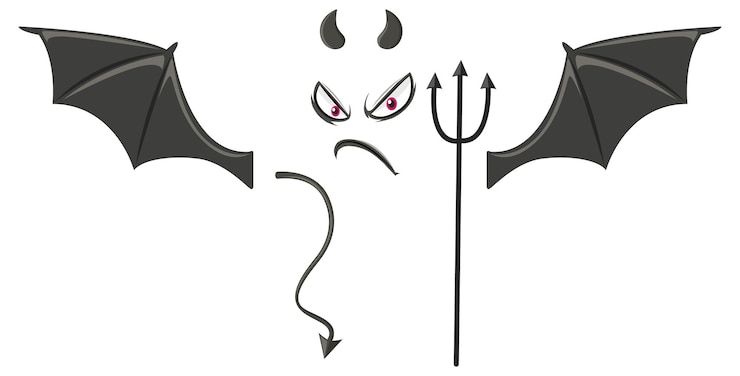 無料Vector 悪魔の要素を持つ邪悪な顔
