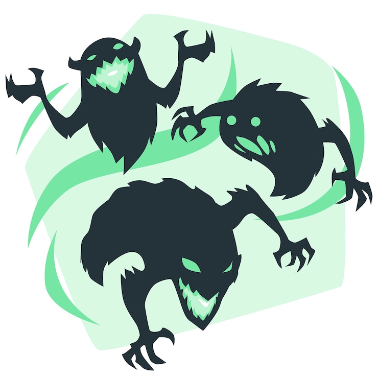 मुफ़्त वेक्टर evil ghost concept illustration