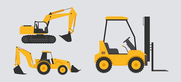 Excavator collection illustration