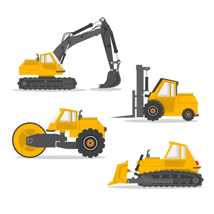 Free Vector excavator collection style