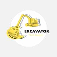 Free vector excavator construction logo template