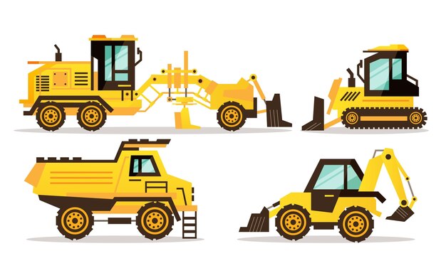 Excavator set illustration