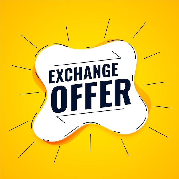 Free vector exchange offer yellow modern background design