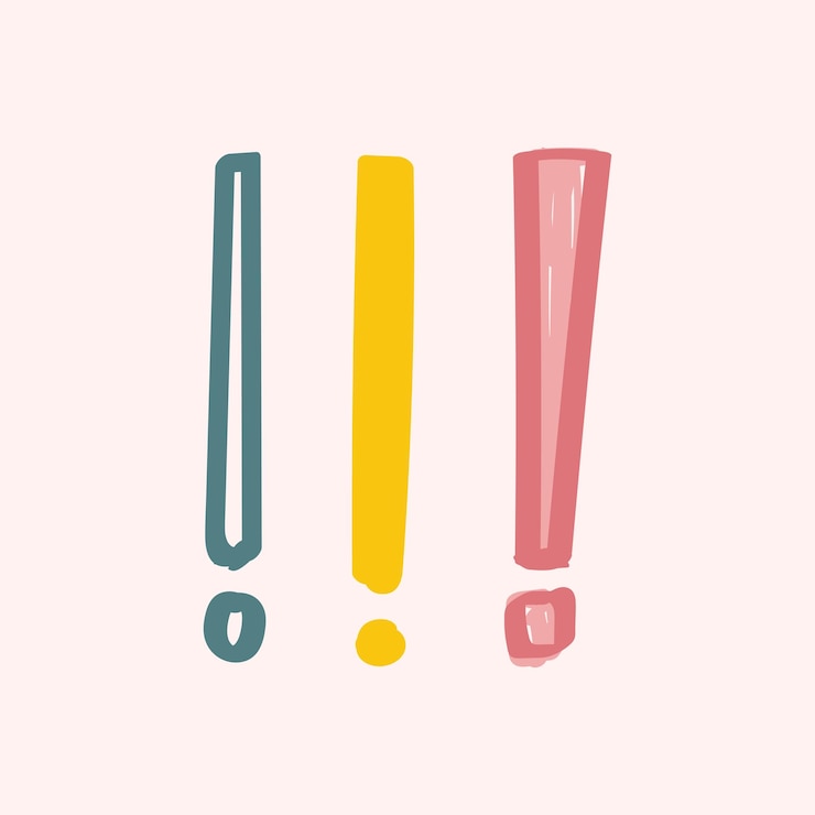 Free Vector exclamation marks doodle typography vector font