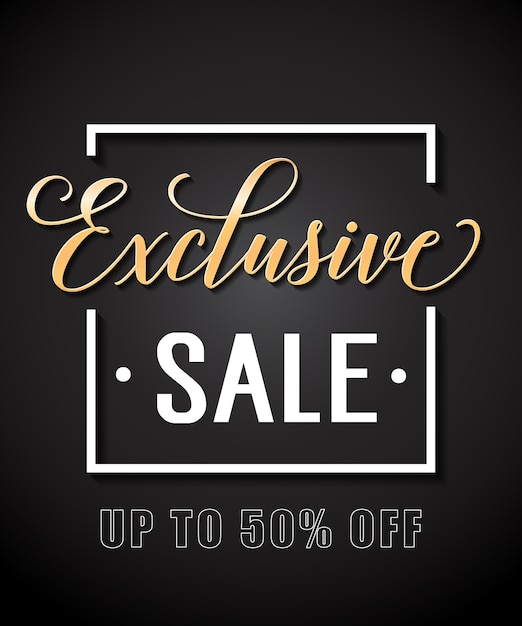 Exclusive Sale Lettering in Frame
