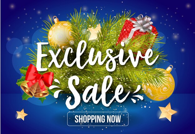 Exclusive sale shopping now lettering