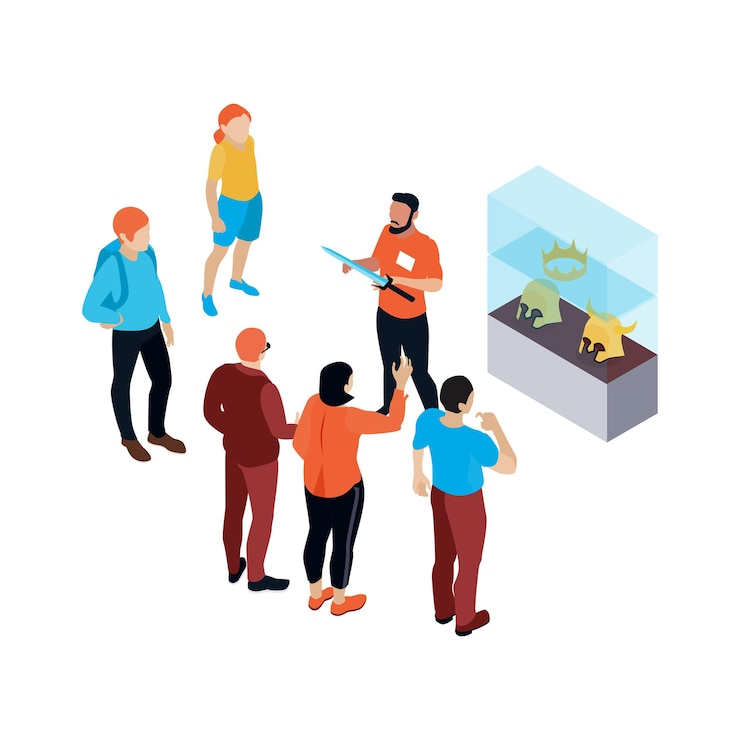 Free Vector excursion isometric illustration