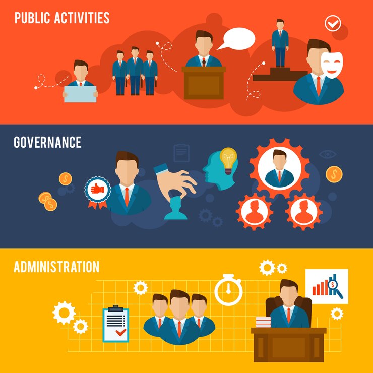 Free Vector executive character banners set
