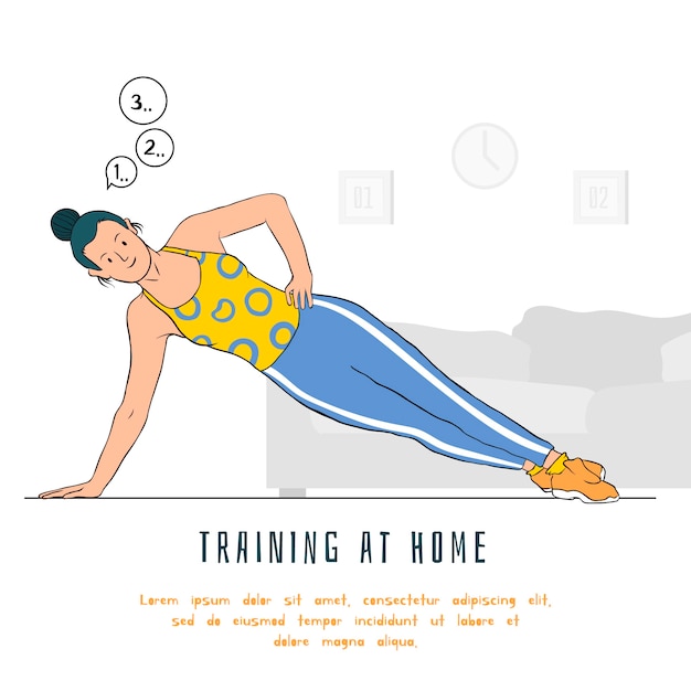 Exercising at home concept