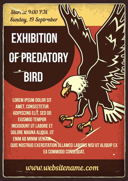 Бесплатное векторное изображение Выставка хищной птицы