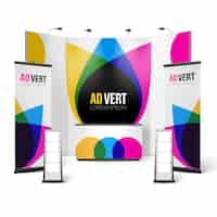 Vettore gratuito esposizione stand design a colori