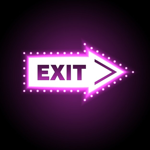 Free Vector exit light signboard arrow shaped