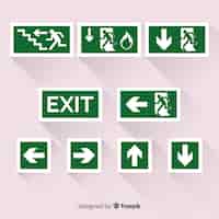 Free vector exit sign collection