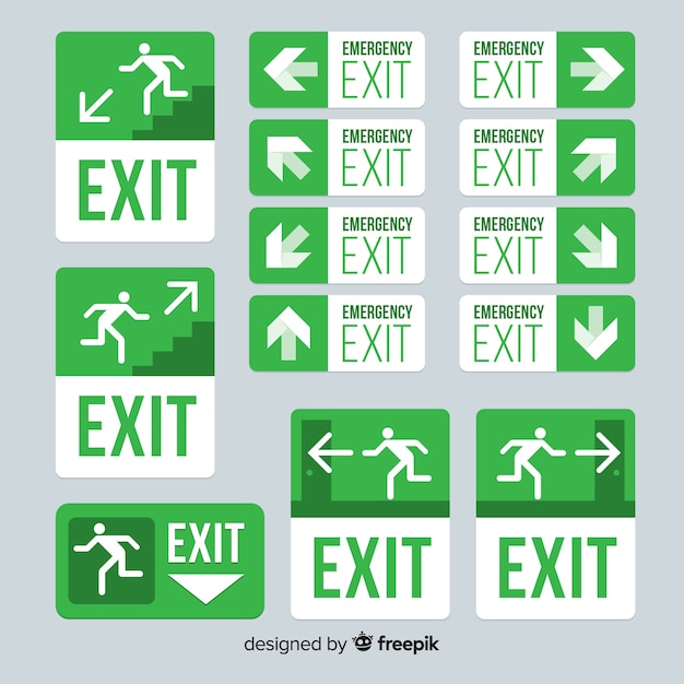 Free vector exit sign collection