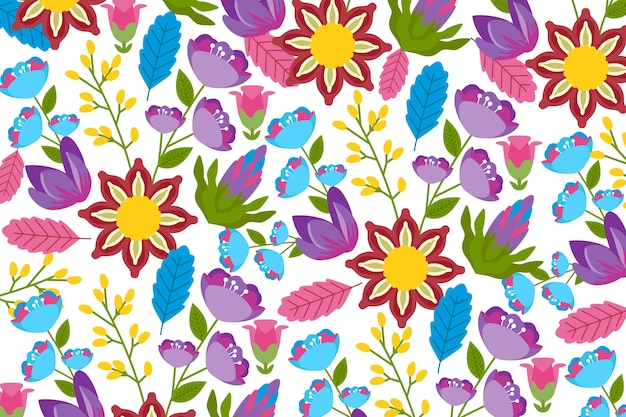 Exotic and colorful floral background