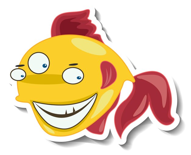 이국적인 물고기 동물 만화 스티커