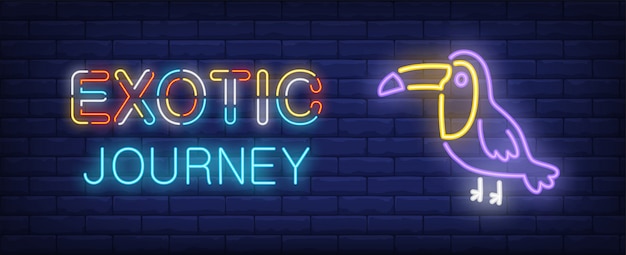 Free vector exotic journey neon sign