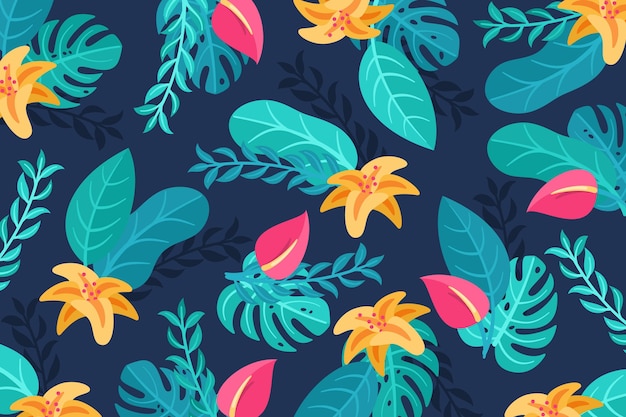 Exotic leaves background for video communication