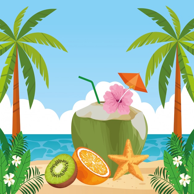 Free vector exotic tropical fruit icon cartoon