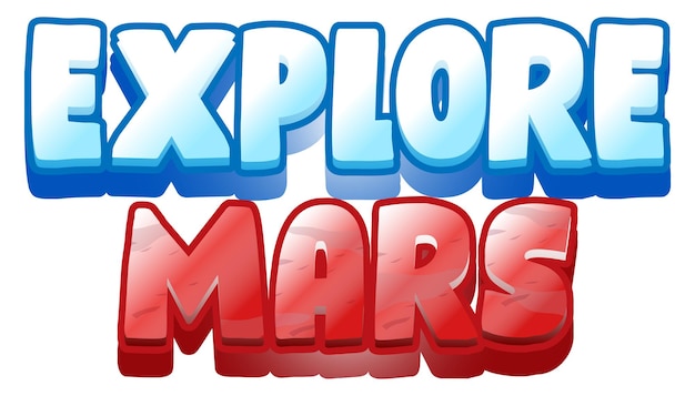 Explore Mars word logo design