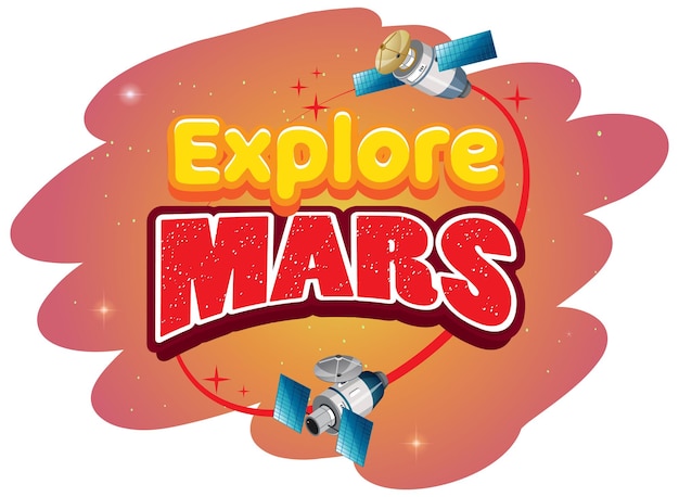 Explore Mars word logo design