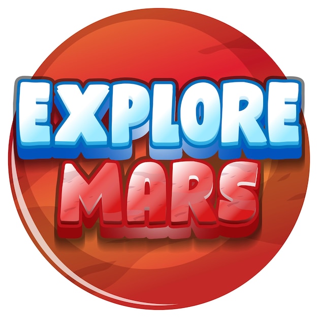 Explore Mars word logo design