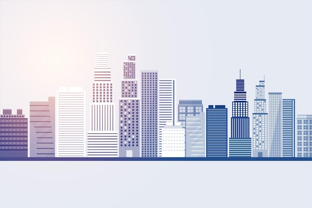 Free vector explore the modern skyline building of global metropolis elegant banner