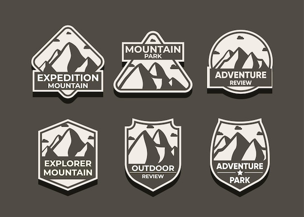 Explore mountain advanture symbol set