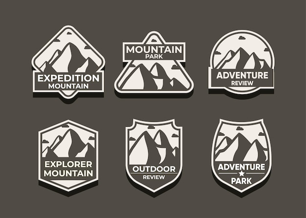 Бесплатное векторное изображение Изучите набор символов mountain advanture