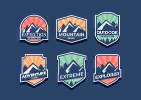 Free vector explore mountain advanture symbol set