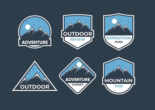 Free vector explore mountain advanture symbol set