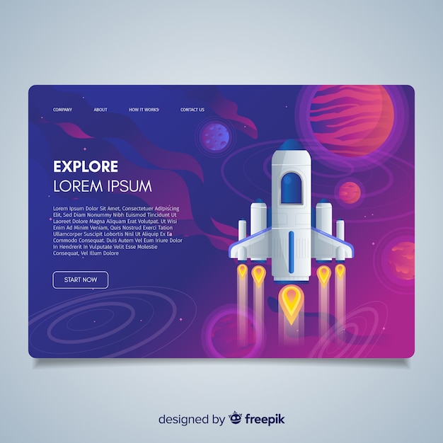 Explore rocket landing page