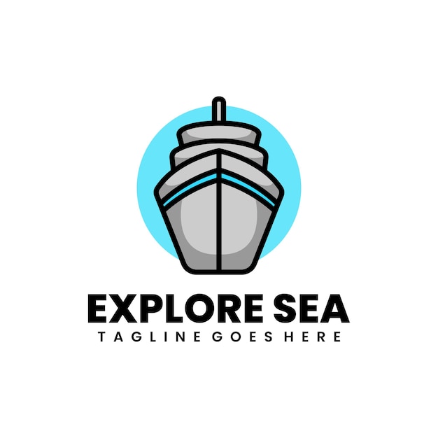 Free vector explore sea logo design