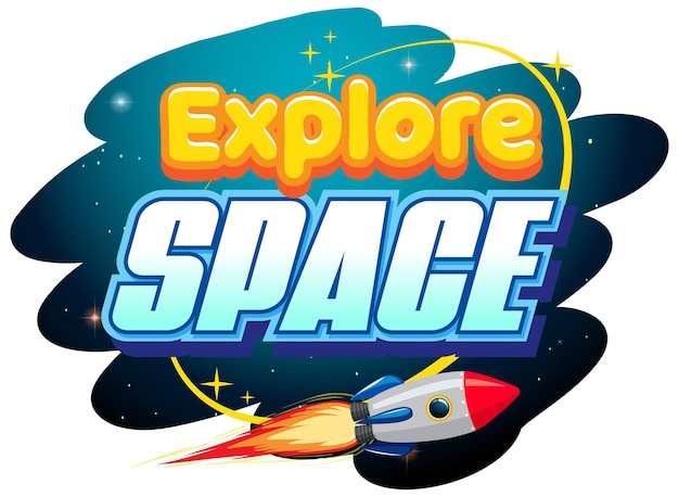 Explore Space word logo design