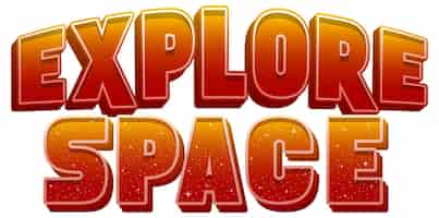 Free vector explore space word logo design