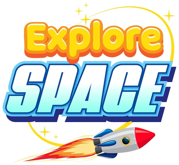 Free vector explore space word logo design