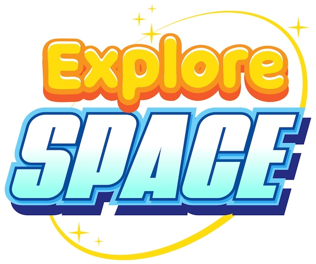 Esplora il design del logo della parola spaziale