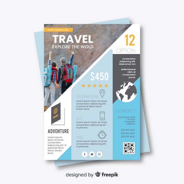 Free vector explore the world flyer template