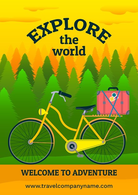 Explore the world poster design illustrated