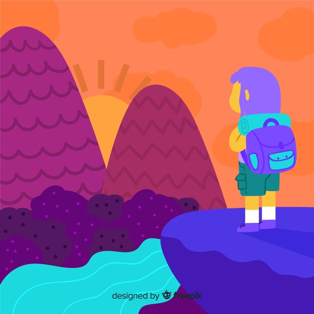 Explorer with backpack background