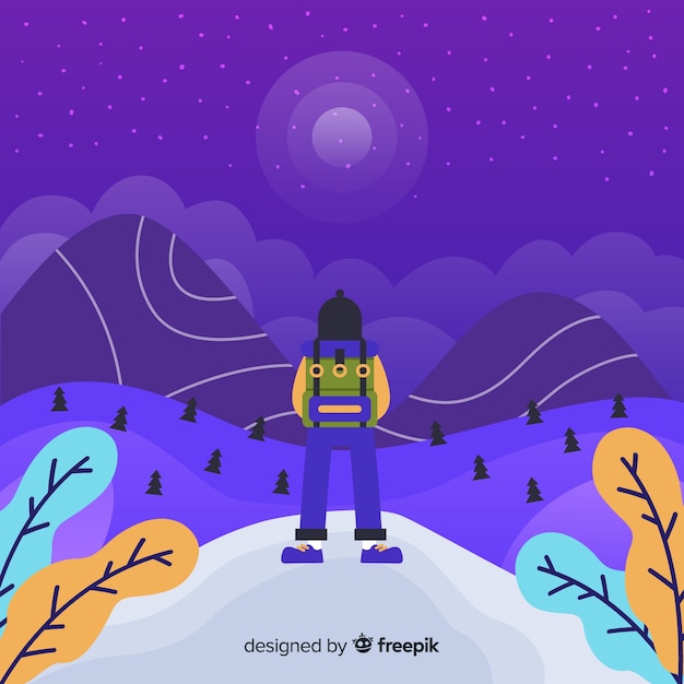 Explorer with backpack – Vector Templates