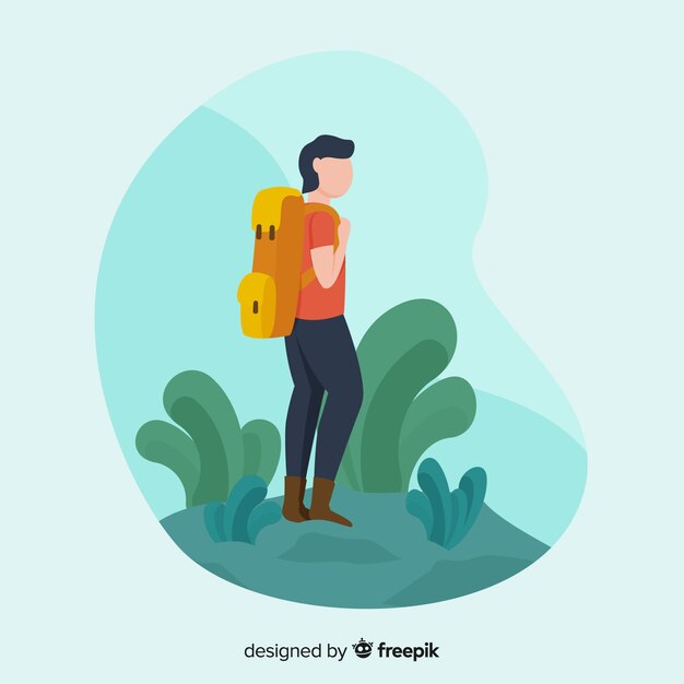 Explorer with backpack