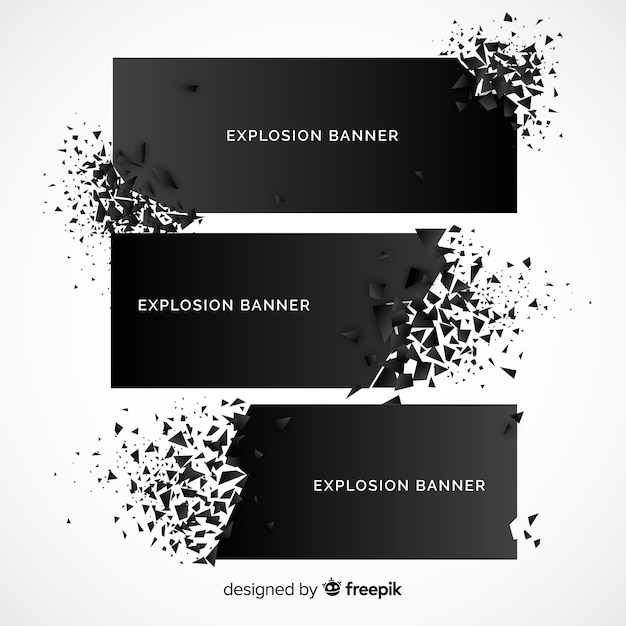 Free vector explosion banner collection