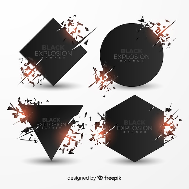 Free vector explosion banner collection