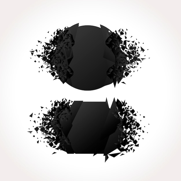 Free vector explosion dark banners set