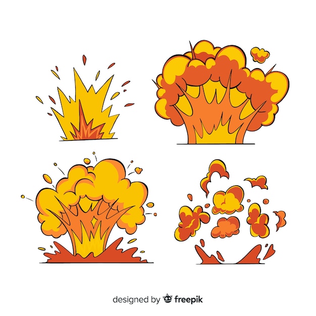 Free vector explosion effect collection cartoon design