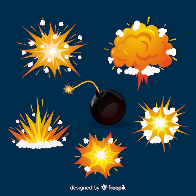 Free vector explosion effect collection cartoon design