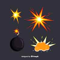 Free vector explosion effect collection cartoon design